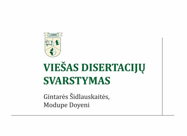 Viešas Gintarės Šidlauskaitės ir Modupe Doyeni disertacijų svarstymas